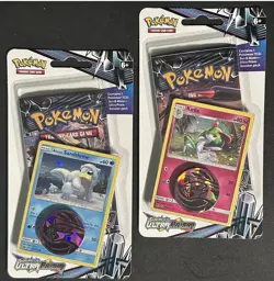 POKEMON SUN MOON ULTRA PRISM BLISTER BOOSTER PACK NEW SANDSHREW & KIRLIA - Image 1