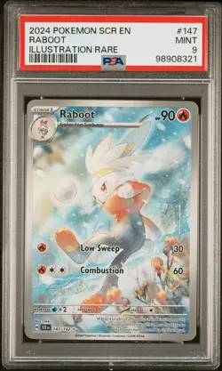 2024 POKEMON SCR EN-STELLAR CROWN ILLUSTRATION RARE #147 RABOOT PSA 9 - Image 1