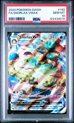 2020 POKEMON SWORD & SHIELD #142 FULL ART/SNORLAX VMAX PSA 10 - Image 1