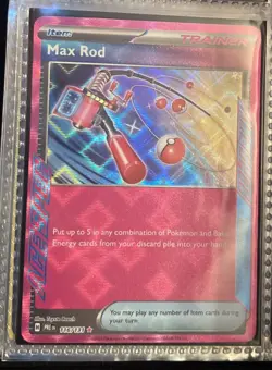 Pokemon TCG Max Rod 116/131 Ace Spec Prismatic Evolutions Holo Rare NM - Image 1