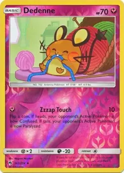 NM-Mint Dedenne - 142/214 - Uncommon - Reverse Holo Pokemon Lost Thunder - Image 1