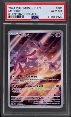 2024 Pokemon S&V Surging Sparks Mesprit Illustration Rare PSA 10 Gem Mint #204 - Image 1