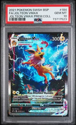 2021 POKEMON SWSH BLACK STAR PROMO #184 FULL ART/JOLTEON VMAX PSA 10 - Image 1