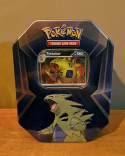 🔥 Tyranitar Triple Whammy Collectors Tin - Pokemon TCG - Factory Sealed - Image 1