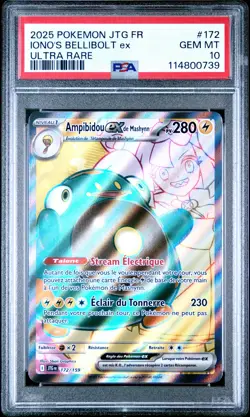 2025 POKEMON FRENCH JTG FR-JOURNEY TOGETHER #172 IONO'S BELLIBOLT EX PSA 10 - Image 1