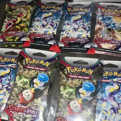 14x Pokemon Scarlet and Violet Base Set Booster Packs New Sealed ALL ARTS - Image 2