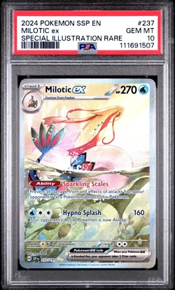2024 POKEMON SSP EN-SURGING SPARKS SPECIAL ILLUSTRATION RARE MILOTIC EX PSA 10 - Image 1