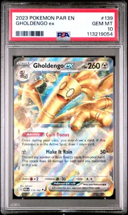 2023 POKEMON PAR EN-PARADOX RIFT #139 GHOLDENGO EX PSA 10 - Image 1