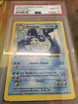 1999 POKEMON BASE SET 1ST EDITION #25 DEWGONG PSA 10 - Image 1