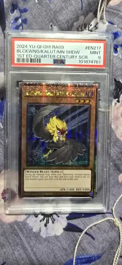 Yugioh Blackwing - Kalut the Moon Shadow RA03-EN217 Quarter Century Rare Psa 9 - Image 1