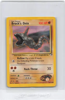 BROCK'S ONIX 69/132 - Gym Heroes - VINTAGE WOTC Pokemon Card - LP/P - Image 1