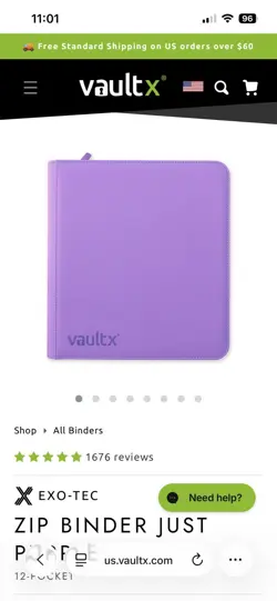 Vault x Just Purple Special Edition Exo-Tec Zip Binder 12-Pocket 480 Cards - Image 3
