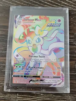 Pokemon TCG Sylveon VMAX 211/203 Evolving Skies Rainbow Secret Rare Card 2021 - Image 1