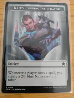 MTG Kaito, Cunning Infiltrator Ninja Doubled-Sided Token Foundations M/NM - Image 1