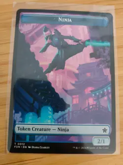 MTG Kaito, Cunning Infiltrator Ninja Doubled-Sided Token Foundations M/NM - Image 2