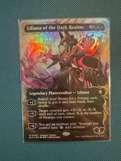Liliana of the Dark Realms (Borderless) (Raised Foil) Bloomburrow Foil - Image 1