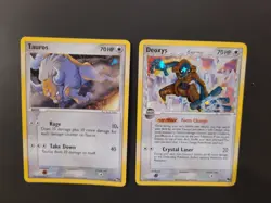 Deoxys (Delta Species) Pop Series 4 and Tauros Series 2 Holo Pokemon Card Lot - Image 1