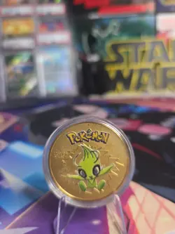 Pokemon Gold Plated Celebi Collectible Coin with Case! - Image 3