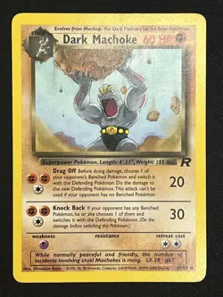 Pokemon TCG Dark Machoke Team Rocket 40 Regular Unlimited Uncommon - Image 1