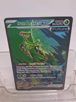 Pokemon TCG Iron Leaves EX Scarlet & Violet Temporal Forces 203/162 - Image 1