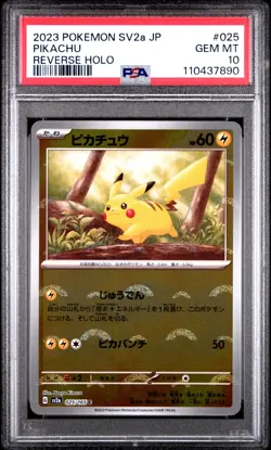 2023 POKEMON JPN SV2A-POKEMON 151 REVERSE HOLO #025 PIKACHU PSA 10 - Image 1