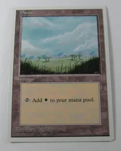 MAGIC THE GATHERING 4th EDITION PLAINS LAND NM ENGLISH MTG - Image 1
