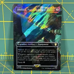 MTG BORDERLESS Surge FOIL Anduril, Narsil Reforged 439 LOTR Lord of the Rings - Image 1