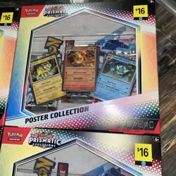 4 NEW Sealed Pokemon TCG S&V Prismatic Evolutions Poster Collection DG - Image 4
