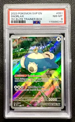 2023 pokemon SVP EN Snorlax NM-MT psa8 151 elite trainer box - Image 1
