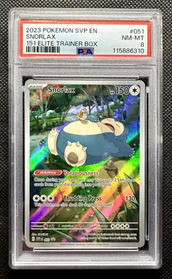 2023 pokemon SVP EN Snorlax NM-MT psa8 151 elite trainer box - Image 3