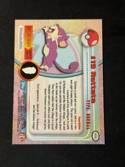 19 Rattata Topps Pokemon Tv Animation Blue Label - Image 2