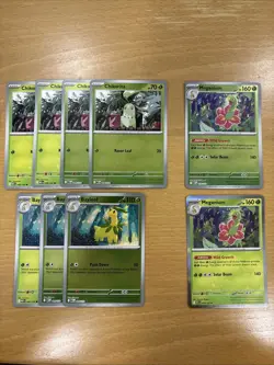 4x Chikorita 3x Bayleef 2x Meganium Pokemon TCG Mega Evolution Playset NM - Image 1