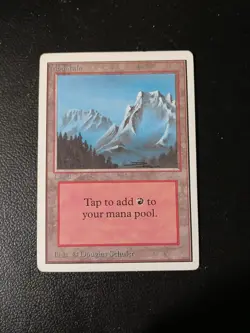 Mountain B (Snowy) Unlimited 1993 Magic the Gathering MTG Moderately Played - Image 1