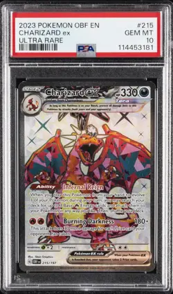 2023 POKEMON OBF EN-OBSIDIAN FLAMES ULTRA RARE #215 CHARIZARD EX PSA 10 - Image 1