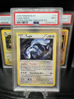 Pokemon TCG Fates Cracked Ice Holo Card Lugia 78/124 Fates Collide 2016 PSA 9 - Image 1