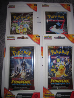 POKEMON 4 BOOSTER ETINCELLES DEFERLANTES ARTSET ECARLATE SOUS BLISTER FRANCAIS - Image 1