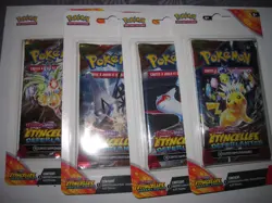 POKEMON 4 BOOSTER ETINCELLES DEFERLANTES ARTSET ECARLATE SOUS BLISTER FRANCAIS - Image 2