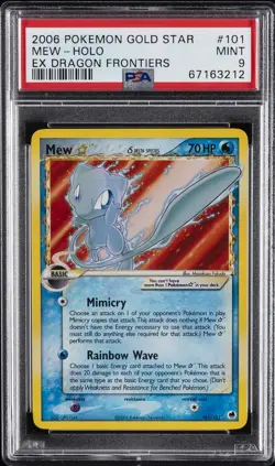 2006 POKEMON EX DRAGON FRONTIERS GOLD STAR #101 MEW-HOLO PSA 9 - Image 1