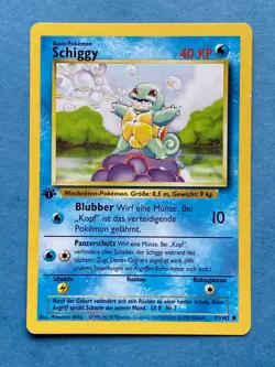 Pokemon 1st Edition German Base Set Schiggy (Squirtle) 63/102 - LP - Image 1