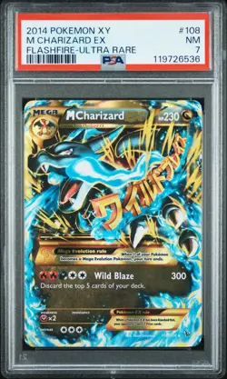 2014 POKEMON XY FLASHFIRE ULTRA RARE #108 M CHARIZARD EX PSA 7 - Image 1