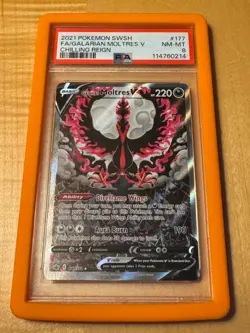 Moltres V177/198 SWSH Chilling Reign Holo Alt Art Pokemon Card PSA 8 New Cert! - Image 1