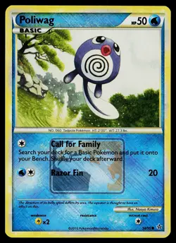 Pokemon Card - Poliwag Crosshatch Unleashed League Promo 58/95 Reverse Holo - Image 1