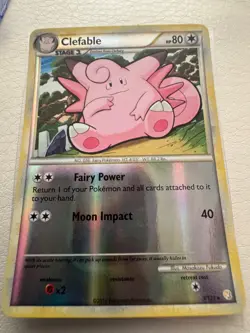 Pokemon CLEFABLE 3/123 Reverse Holo Foil Rare Card HeartGold SoulSilver M/NM - Image 1