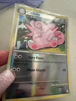 Pokemon CLEFABLE 3/123 Reverse Holo Foil Rare Card HeartGold SoulSilver M/NM - Image 2