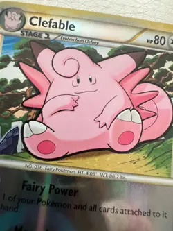 Pokemon CLEFABLE 3/123 Reverse Holo Foil Rare Card HeartGold SoulSilver M/NM - Image 3