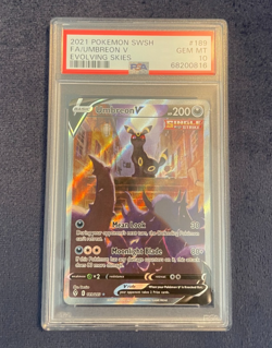 2021 Pokemon Sword & Shield Evolving Skies Umbreon V #189 PSA 10 Gem Mint - Image 1