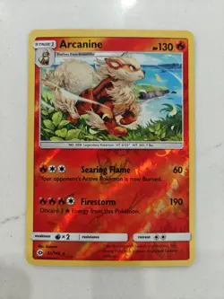 POKEMON ARCANINE 22/149 RARE REVERSE HOLOFOIL NM CARD SUN & MOON - Image 1