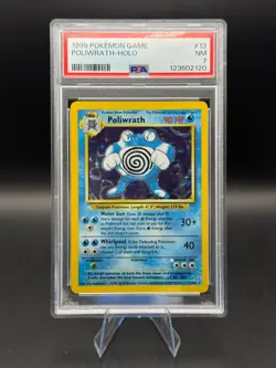 1999 POKEMON GAME 13 POLIWRATH-HOLO PSA 7 - Image 1
