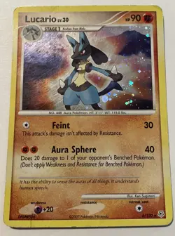 Pokemon TCG Lucario Diamond & Pearl Base set 6/130 Holo Rare Vintage - Image 1