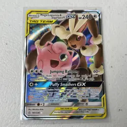 tag team Mega Lopunny & Jigglypuff GX Cosmic Eclipse 165/236 Full Art pokemon - Image 2